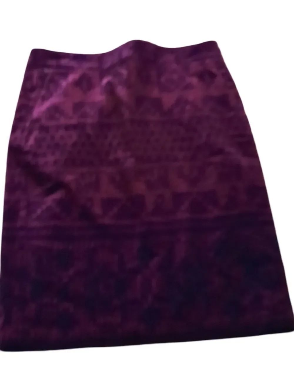 W by Worth Deep Plum Velour Geometric Pencil Skirt